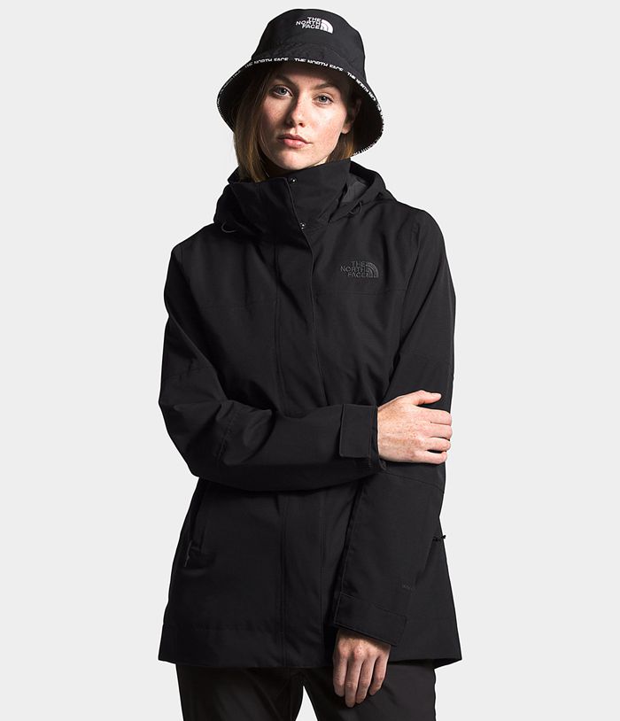 The North Face Rain Jacket Westoak City Trench Black - Womens - Thailand YVHAJ-3927